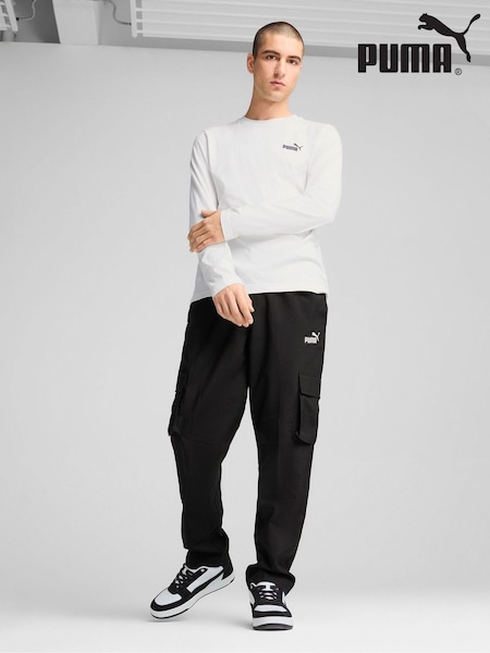 Puma Black Mens Essentials No. 1 Logo Woven Cargo Pants (H11384) | €64