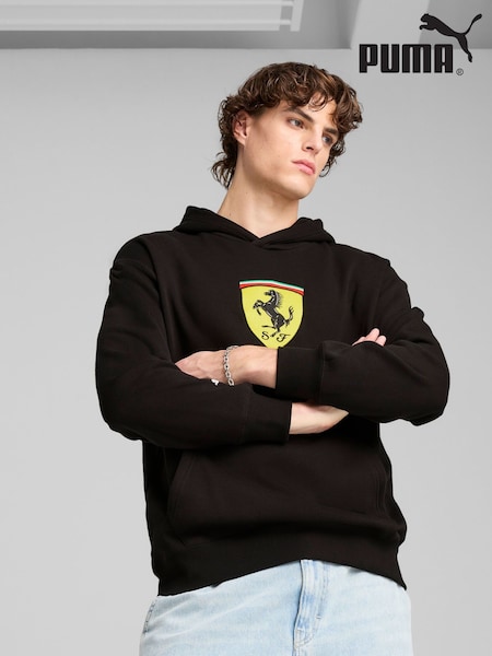 Puma Black Mens Scuderia Ferrari Race Big Shield Hoodie (H11405) | €133