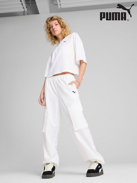 White - Puma Womens WARDROBE ESS Oversized Short T-Shirt (H11437) | 35 €