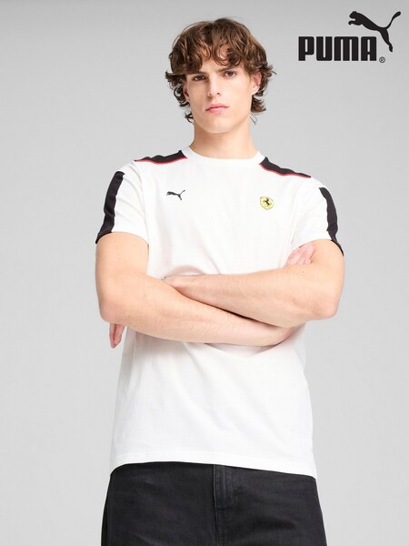 Puma White Mens Scuderia Ferrari Race MT7 T-Shirt (H11440) | €60
