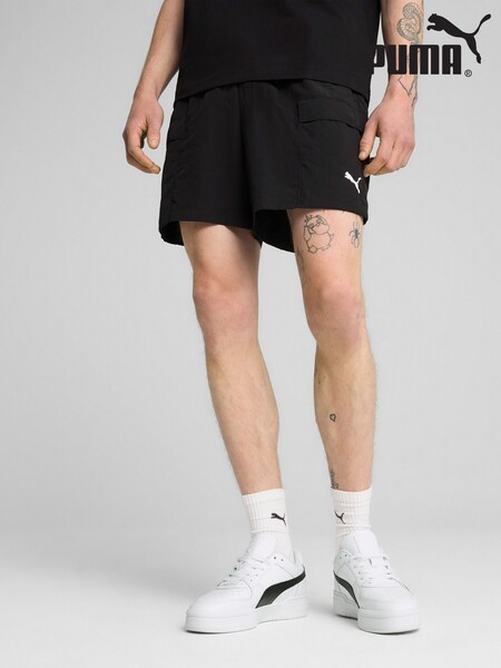 Puma Black Mens Wardrobe Essentials 6" Relaxed Cargo Shorts (H11445) | €53
