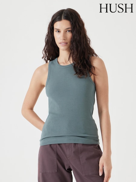 Verde - Striat vestă cu guler înalt Hush (H11466) | 223 LEI