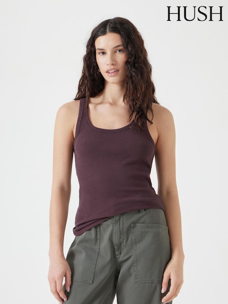 Hush Brown Scoop Neck Ribbed Vest (H11470) | €37