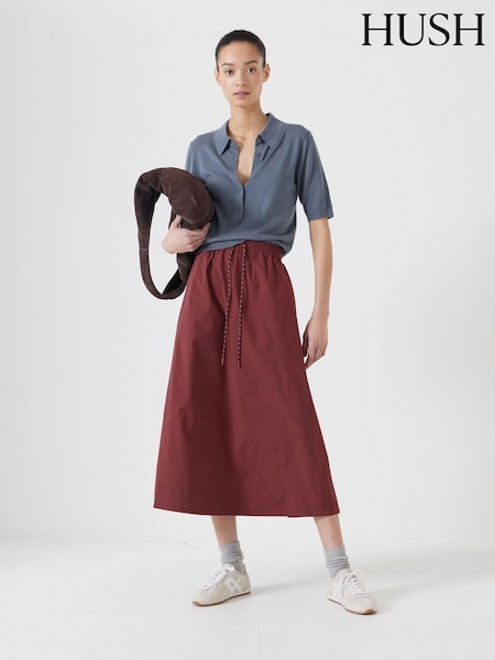 אדום - Hush Aya Pull On Midi Skirt (H11478) | ‏453‏₪
