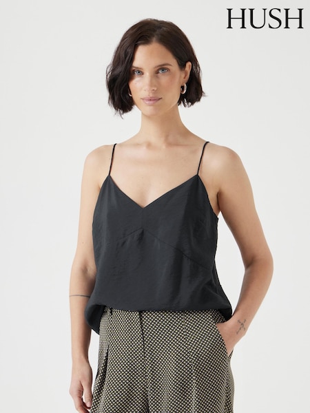 Hush Black Thin Strap V-Neck Camisole (H11525) | ₪251