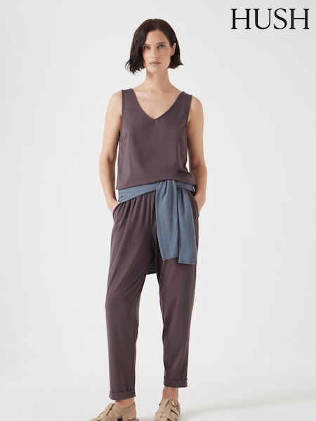 Marrón - Hush Cropped Jersey Jumpsuit (H11527) | 120 €