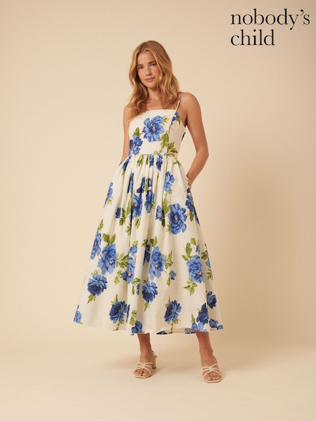 Nobodys Child White Alettie Blooms Madeline Midaxi Dress (H11531) | €113