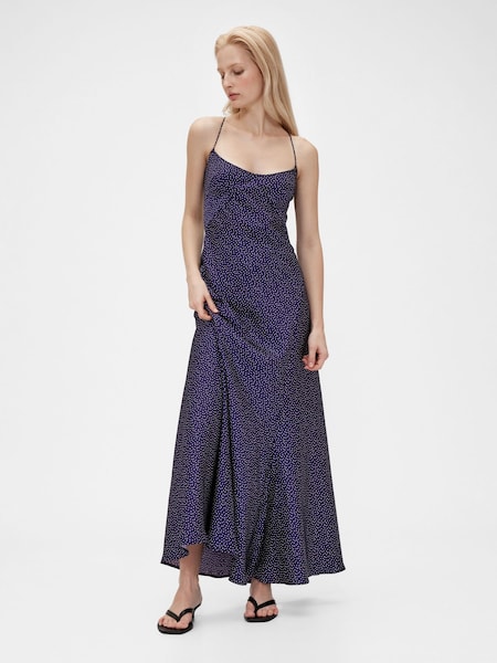 GapStudio Blue Dot Satin Slip Maxi Dress (H11555) | €138