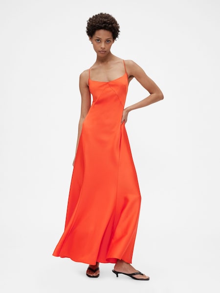 GapStudio Orange Satin Slip Maxi Dress (H11556) | €138