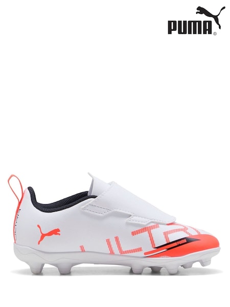 Puma White Kids ULTRA 5 PLAY V FG/AG RB Football Boots (H11582) | €53