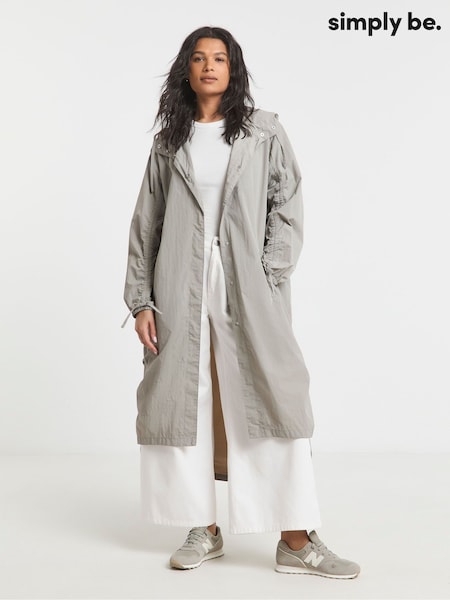Simply Be Grey Utility Parachute Jacket (H11658) | AED361