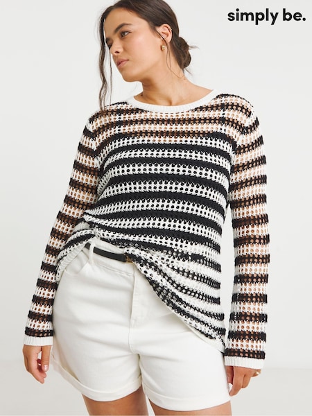 Simply Be Hole Knit Stripe Tunic (H11660) | €55