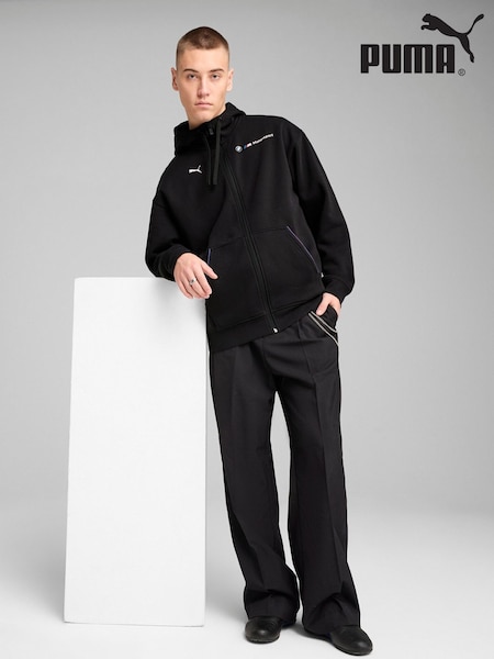 Puma Black Mens BMW M Motorsport Essentials+ Hooded Fleece Jacket (H11667) | €106