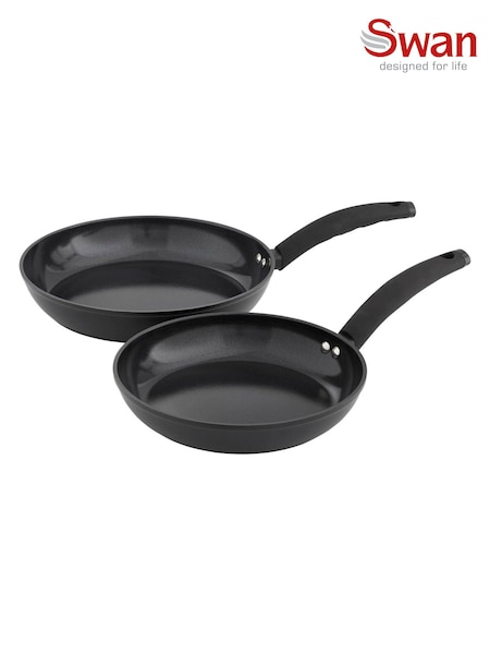 Swan Black 2 Piece Stealth Frying Pan Set (H11718) | €54