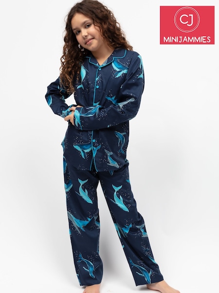 Cyberjammies Blue Minijammies Printed Long Sleeve 100% Cotton Pyjamas Set (H11741) | 124 QAR