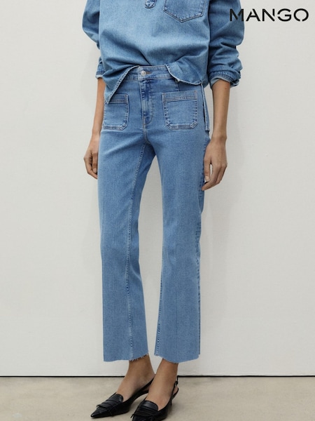 Mango Blue Cropped Flared Jeans (H11752) | €51