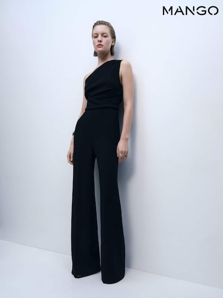 Mango Black Draped Asymmetrical Jumpsuit (H11756) | €77
