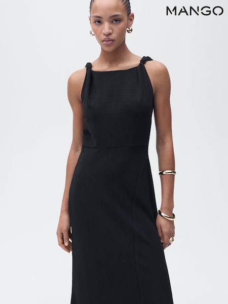 Mango Black Asymmetric Maxi Dress (H11760) | €79