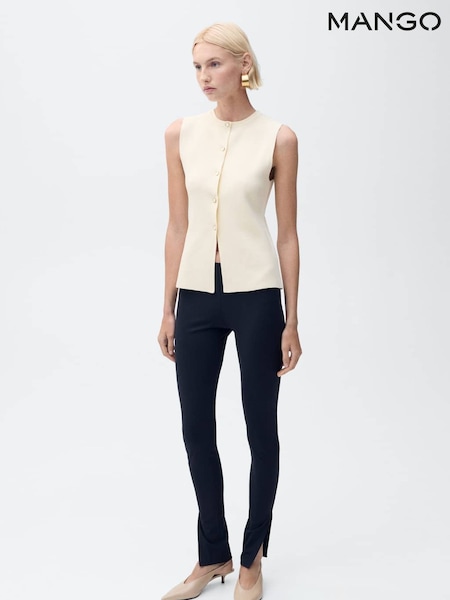 Mango Cream Fine Knit Waistcoat (H11799) | €45