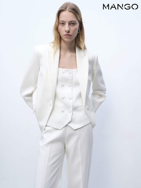 Mango Cream Structured Suit Jacket (H11800) | €102