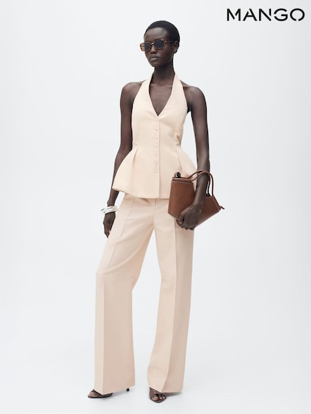 Mango Cream Straight Suit Trousers (H11803) | €77