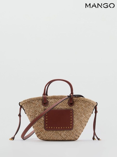 Mango Brown Small Jute Handbag (H11807) | €63