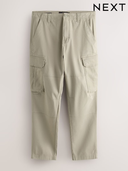Stone Cotton Stretch Cargo Trousers (H11836) | €36