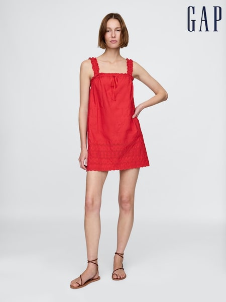 Gap Red DÔEN Eyelet Shift Mini Dress (H11930) | €138