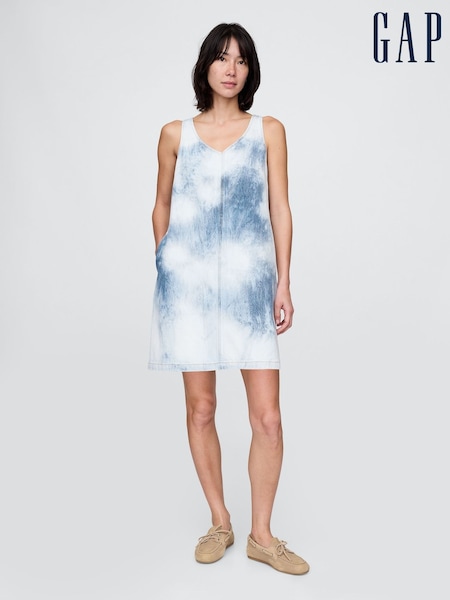 Gap Blue UltraSoft V-Neck Denim Mini Summer Dress (H11948) | €85