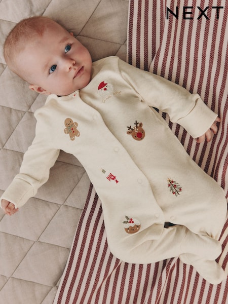 Creme - Baby Christmas Character Sleepsuit (0mths-3yrs) (H11970) | 13 € - 14 €