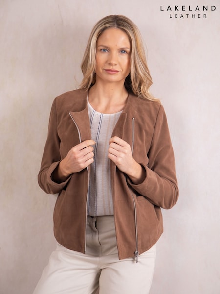 Lakeland Leather Brown Suede Sawrey Jacket (H11971) | €356