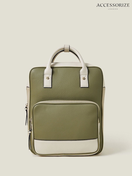 Accessorize Two-tone Top Handle Faux Leather Backpack (H11988) | €60