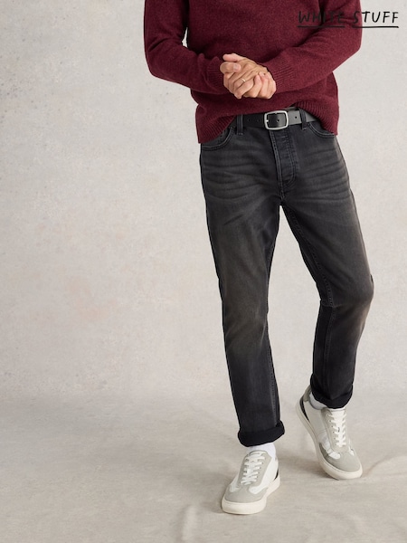 White Stuff Black Eastwood Zip Fly Straight Jeans (H12034) | ₪315