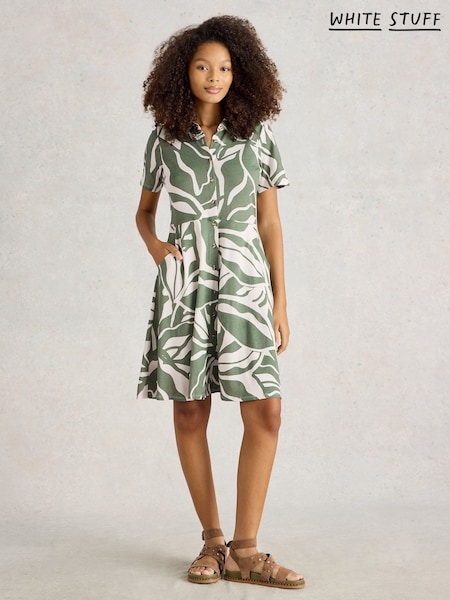 White Stuff Green Ria Jersey Shirt Dress (H12056) | R$ 585