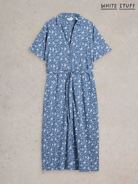 White Stuff Blue Annie Jersey Shirt Dress (H12066) | ₪373