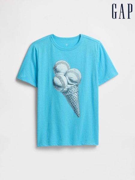 Gap Blue Ice Cream Graphic Short Sleeve T-Shirt (4-13yrs) (H12093) | €13