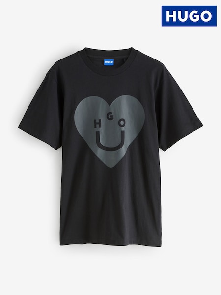 HUGO Oversize Vintage Tonal Heart Graphic Print T-Shirt (H12106) | R$ 445