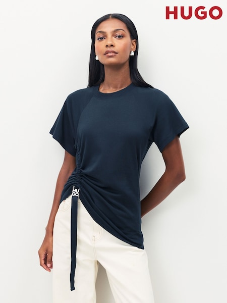 HUGO Black Daqua Tie Rouche T-Shirt (H12136) | €131