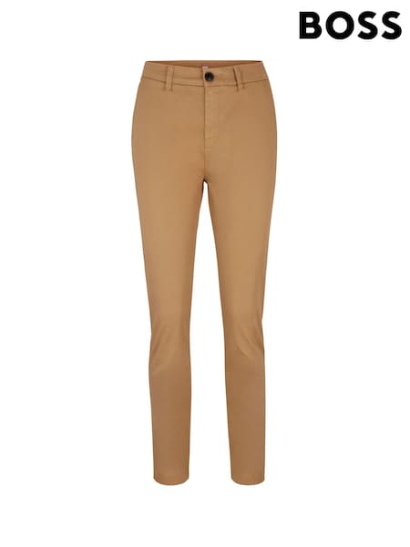 BOSS Brown Slim Fit Tachini Chino Trousers (H12137) | €164
