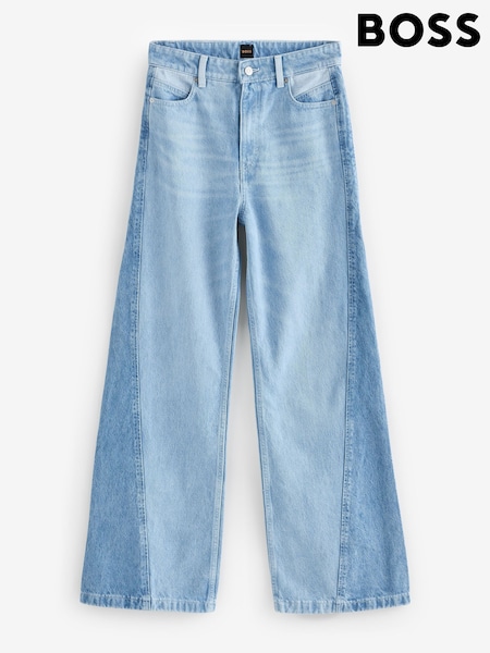 BOSS Blue Panelled Barrel Leg Denim Jeans (H12138) | R$ 1.765