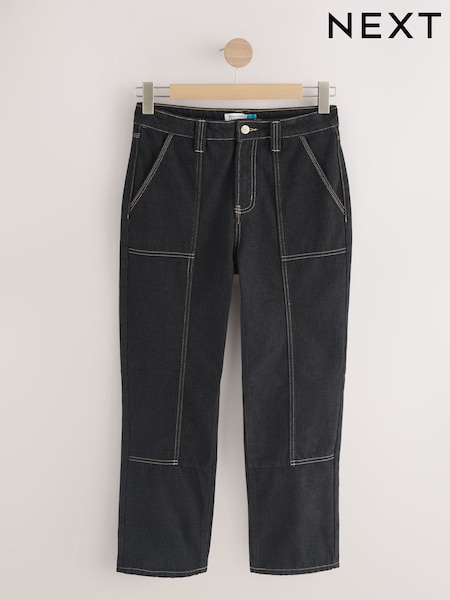 Schwarzer Cord - Ankle Straight Leg Carpenter Jeans (H12200) | 65 €