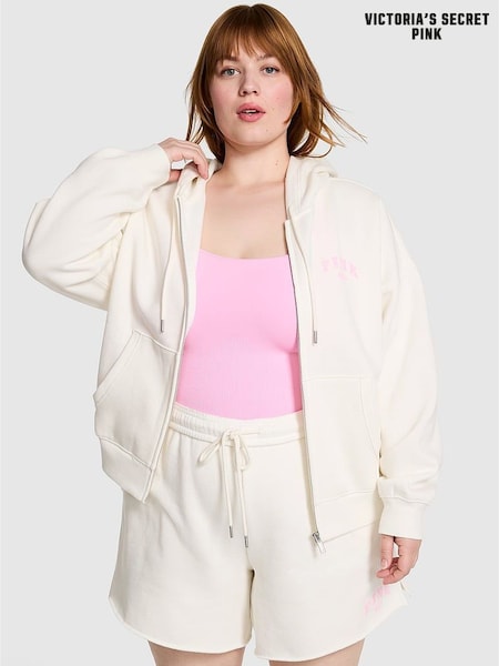 Victoria's Secret PINK Winter White Full Zip Fleece Hoodie (H12211) | €56