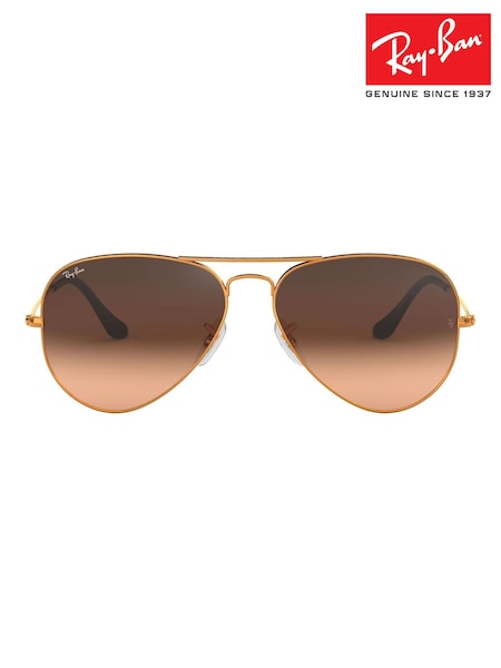 Ray-Ban Large Aviator Metal Pilot Brown Sunglasses (H12231) | AZN 411