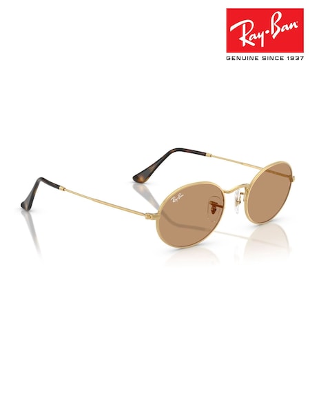 Ray-Ban Gold Oval Oval Sunglasses (H12235) | 242 €