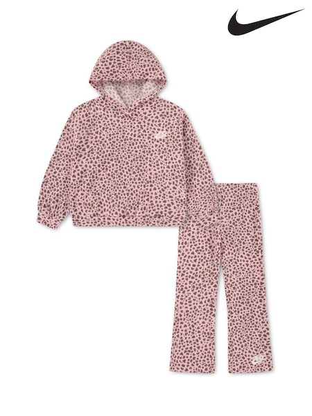 Nike Pink Little Kids Wild Warmth Rib Hoodie and Flared Leggings Set (H12296) | €63.50