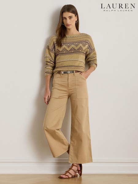 Lauren Ralph Lauren Large Yurshane Cropped Pocket Detail Wide Leg Trousers (H12316) | € 295