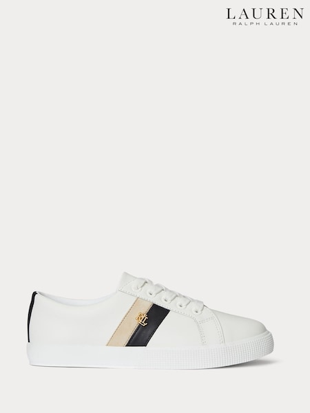 Lauren Ralph Lauren Contrast Leather White Trainers (H12342) | € 170