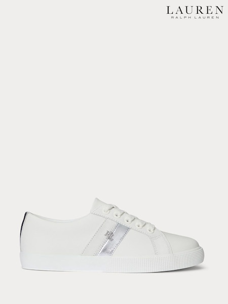 Lauren Ralph Lauren Janson II Logo Leather White Trainers (H12343) | € 143