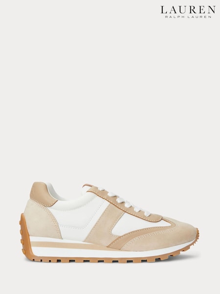 Lauren Ralph Lauren Dani Contrast Panel Suede White Trainers (H12353) | € 248