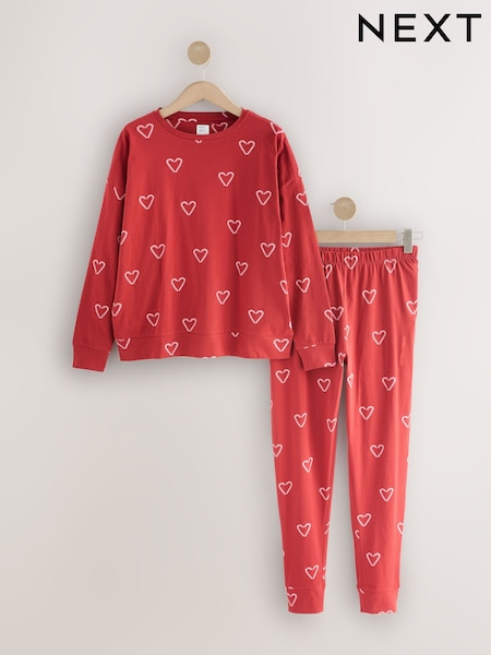 Red Sweet Long Sleeve Pyjamas (H12424) | 99 QAR